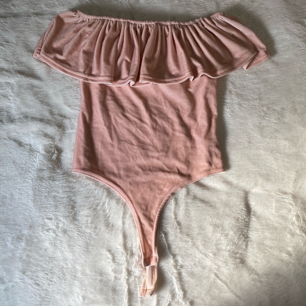 NUDE Velvet Off-The-Shoulder Bodysuit